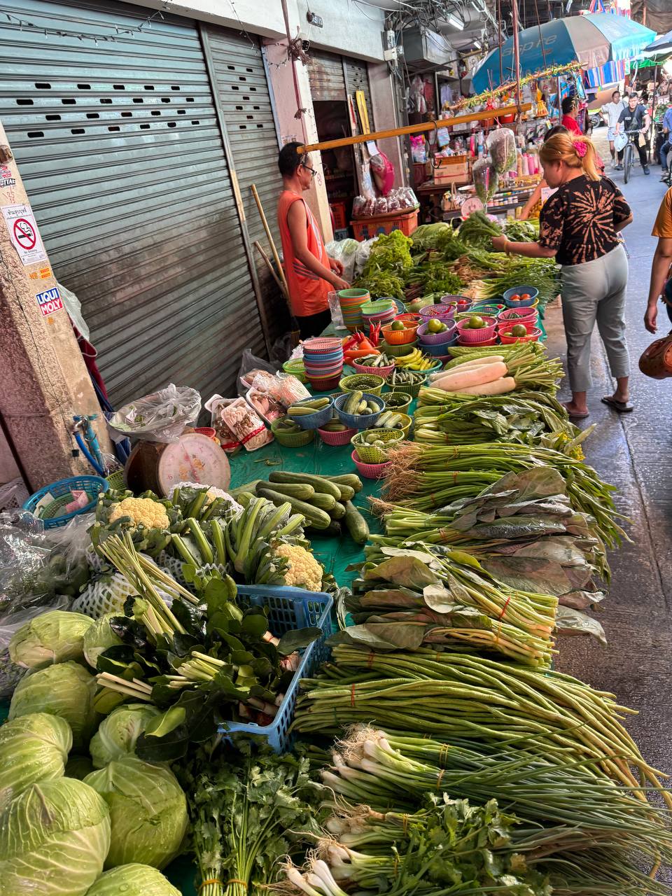 Vegetable stall at a Bangkok neighbourhood wet market